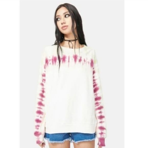 Wildfox Couture Aloe Edge Dye Tie Dye Sommers Sweatshirt Size Large New - Picture 3 of 10